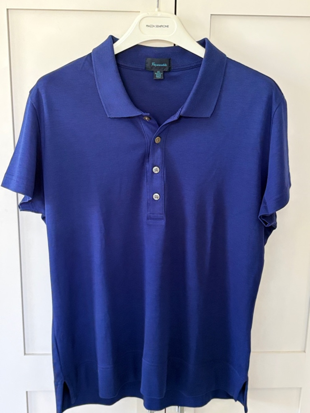 Faconnable Marine Blue Polo Top Size XL